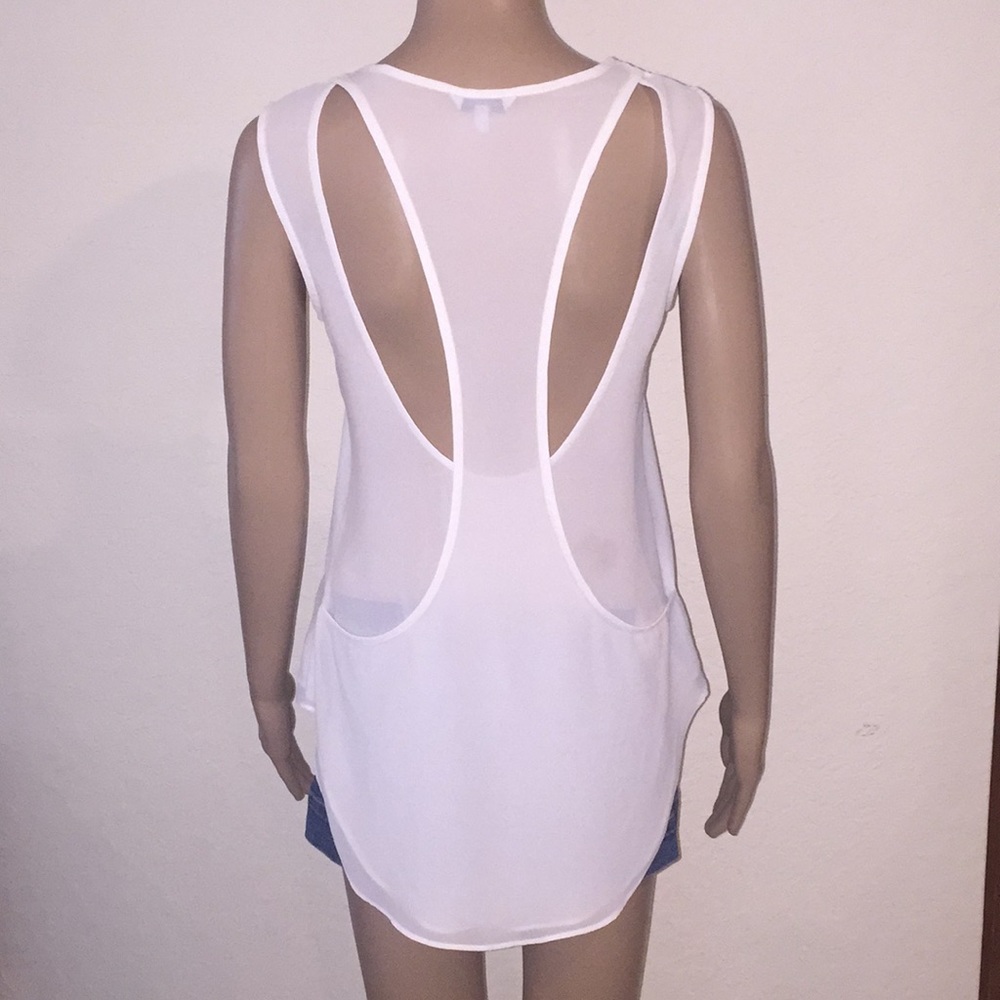 Sheer blouse with Cutout back